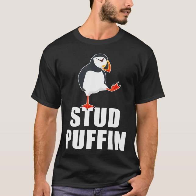 Stud Puffin Funny Seabird Puffins T-Shirt (Vorderseite)