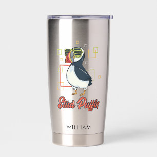 Stud Puffin Sea Bird Illustration Personalisiert Thermobecher