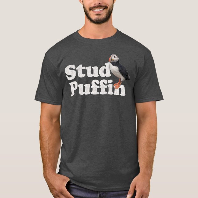 Stud    PuffinPajamas Retro Vintager Stil T-Shirt (Vorderseite)