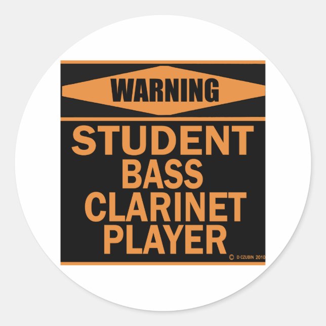 Student Bass Clarinet Player Runder Aufkleber (Vorderseite)