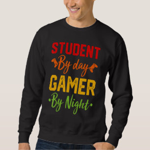 Student bei Tag Gamer bei Nacht Vintage Gamer Meme Sweatshirt