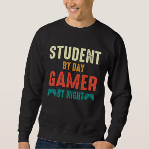 Student bei Tag Gamer bei Nacht Vintage Gamer Meme Sweatshirt