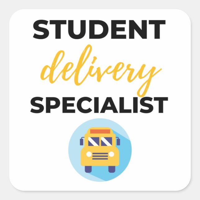 Student Delivery Specialist bl Quadratischer Aufkleber (Vorderseite)