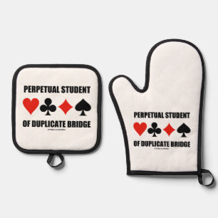 Student der doppelten Bridge-Card-Anzug Ofenhandschuh & Topflappen-Set
