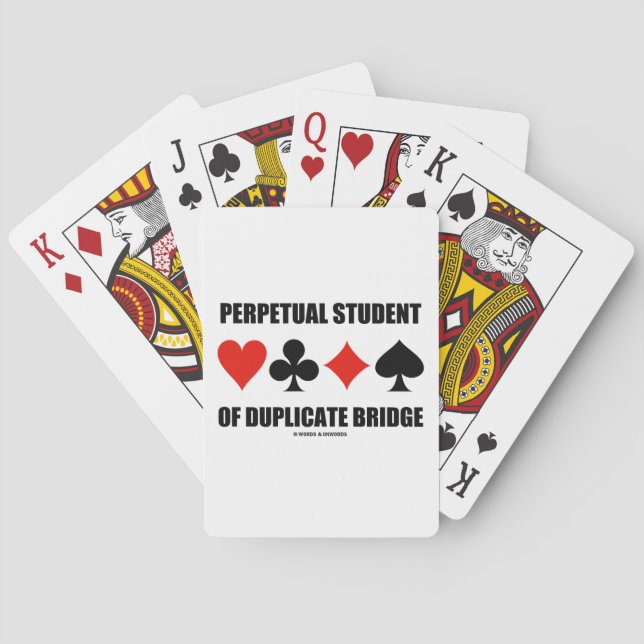 Student der Duplikatbrücke (Card Anzug) Spielkarten (Rückseite)
