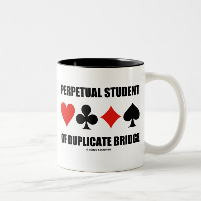 Student der Duplikatbrücke (Card Anzug) Zweifarbige Tasse (Rechts)