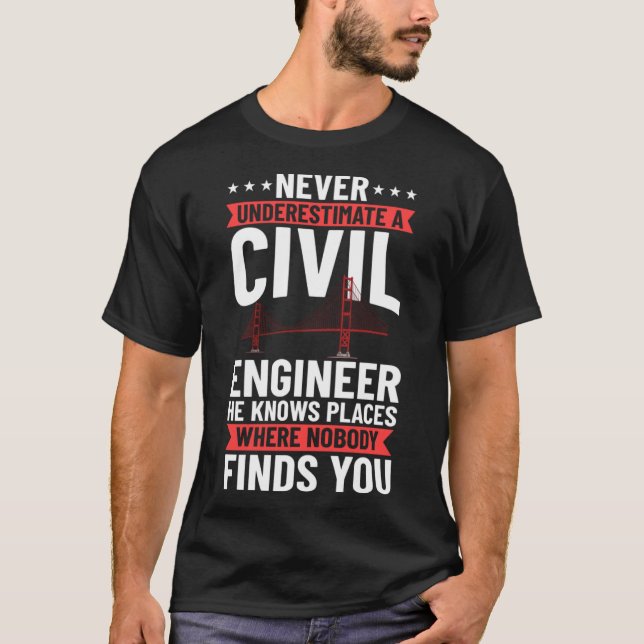 Student der Engineering-Abteilung für zivile Brück T-Shirt (Vorderseite)
