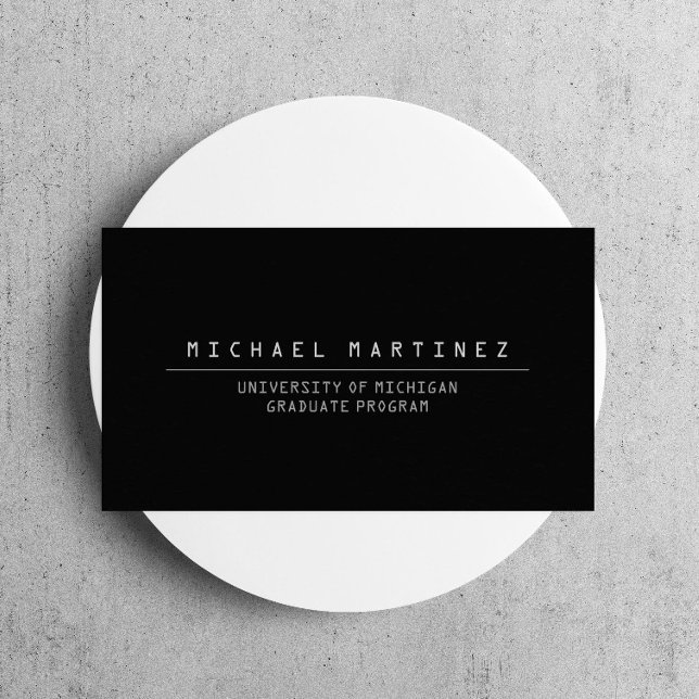 STUDENT DER UNIVERSITÄT/UNI BLACK-Visitenkarte Telefonnummerkarte (Von Creator hochgeladen)
