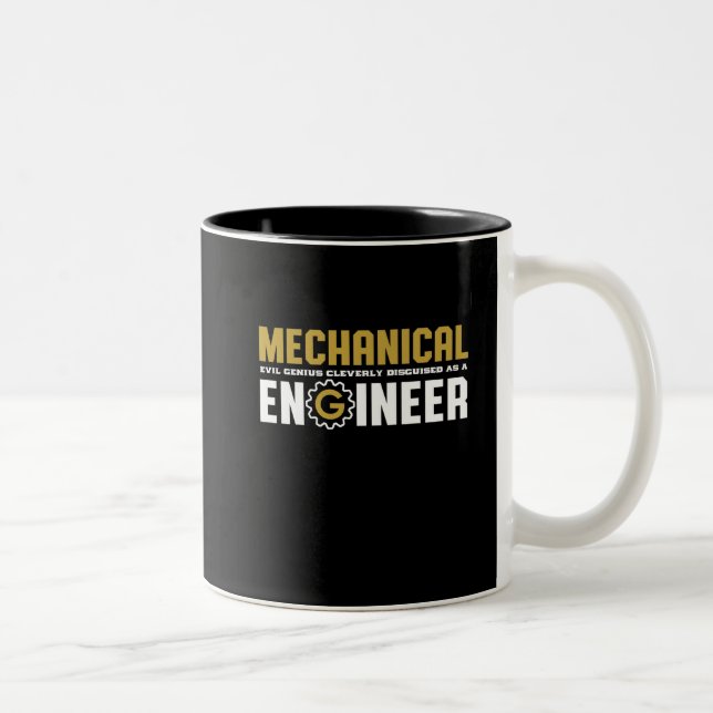 Student des Ingenieurs des Funny Mechanical Engine Zweifarbige Tasse (Rechts)