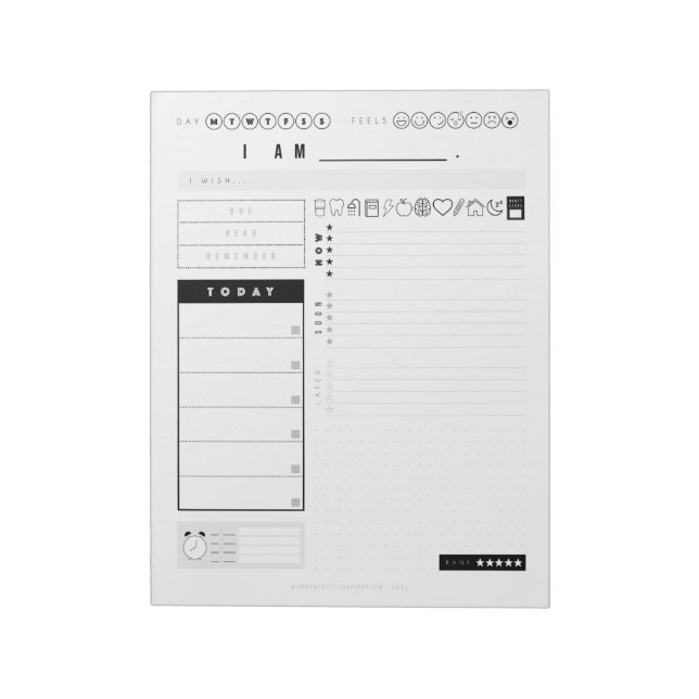 STUDENT I AM Planer Notepad | ADHD Kid Planer Notizblock (Rotiert)