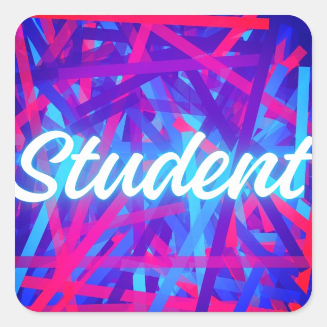 Student – Lernreise-Konzept Quadratischer Aufkleber (Vorderseite)