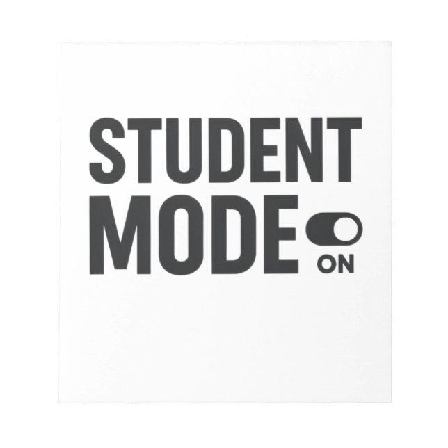 Student Mode On – Funny Study Motivation Notizblock (Vorderseite)