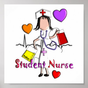 Student Nurse Art Poster Embossed Style Graphics