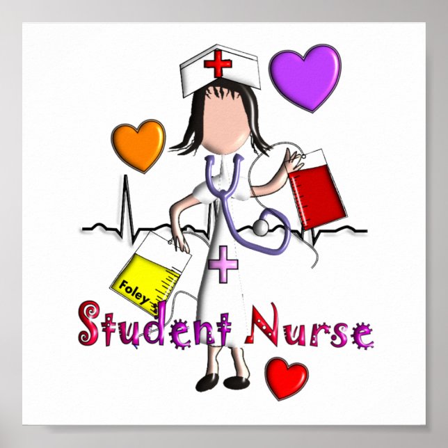 Student Nurse Art Poster Embossed Style Graphics (Vorne)
