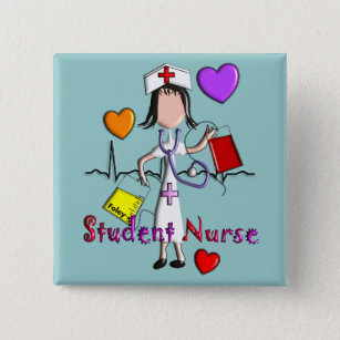 Student Nurse Geschenke Embossed Style Graphics Button