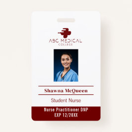 Student Nurse Practitioner DNP Red Foto QR Code Ausweis