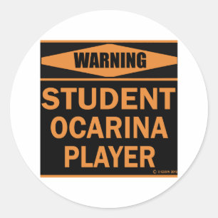Student Ocarina Player Runder Aufkleber