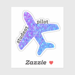 "Student Pilot" Flugzeug Vinyl Sticker (lila)