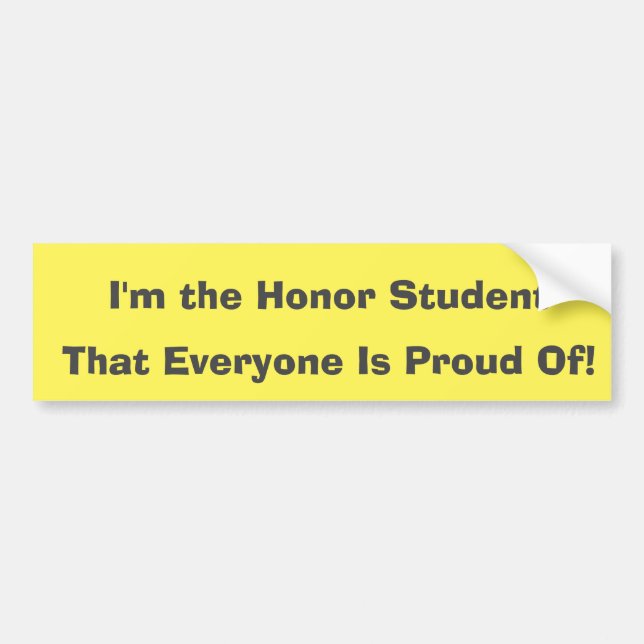 Student Proud Parent Honor Student Bumper Sticker Autoaufkleber (Vorne)