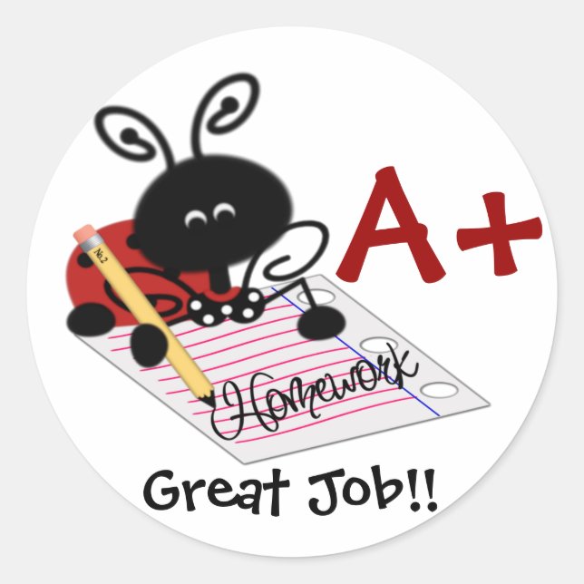 Student Reward Ladybug Sticker (Vorderseite)