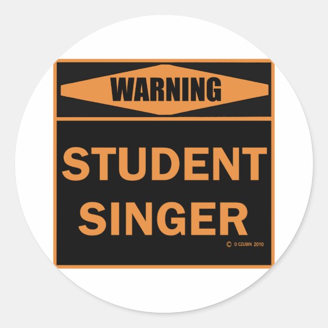 Student Singer Runder Aufkleber (Vorderseite)