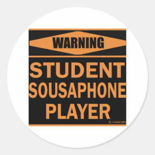 Student Sousaphone Player Runder Aufkleber