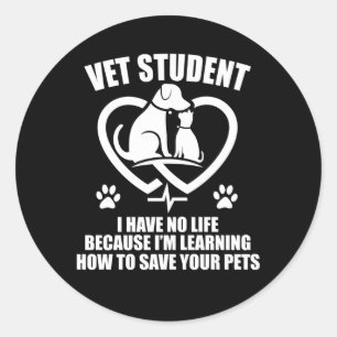 Student Tierarzt, der in Zukunft Tierarzt werden s Runder Aufkleber