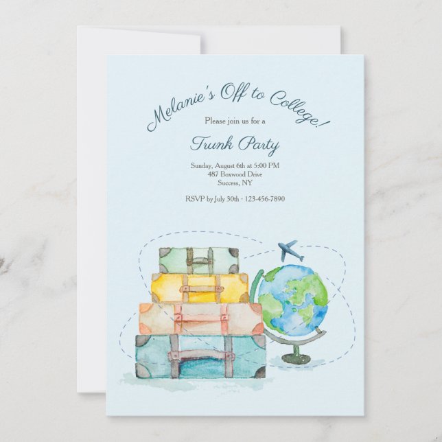 Student Trunk Party Einladung (Vorderseite)
