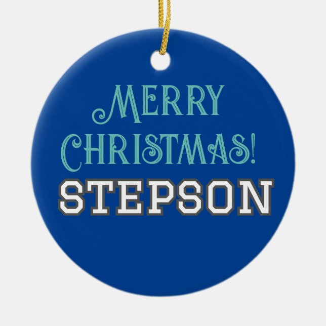 Student Typografie Merry Christmas Stepson Keramik Ornament (Vorne)