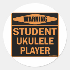 Student Ukulele Player Runder Aufkleber