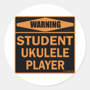 Student Ukulele Player Runder Aufkleber