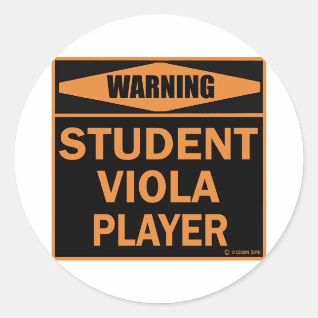 Student Viola Player Runder Aufkleber (Vorderseite)