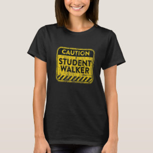 Student Walker Amputee Leg Warnzeichen Illustrati T-Shirt