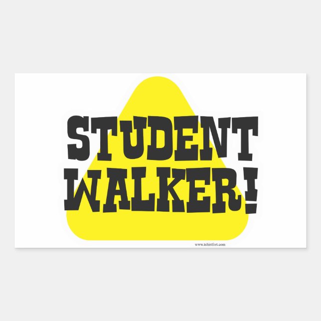 Student Walker Rechteckiger Aufkleber (Vorderseite)
