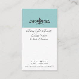 Studenten-minimale Lilien-blaues weißes modernes Visitenkarte