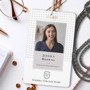 Studenten-/Mitarbeiter-Schul-Foto-Logo-QR-Code Wei Ausweis