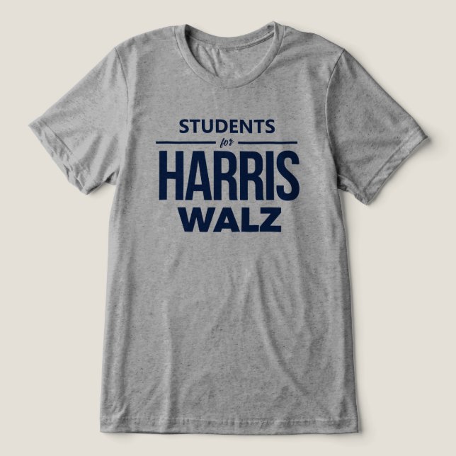 Studenten von Harris Walz Tri-Blend Shirt (Design Vorderseite)