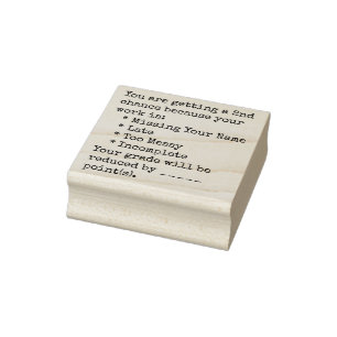 Studentenarbeit zweite Chance Gummistempel