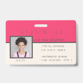 Studentenausweis Abzeichen | Doodles Rosa Ausweis
