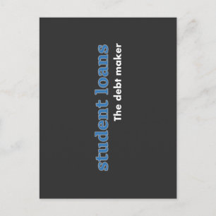 Studentendarlehen an die Schulden Postkarte