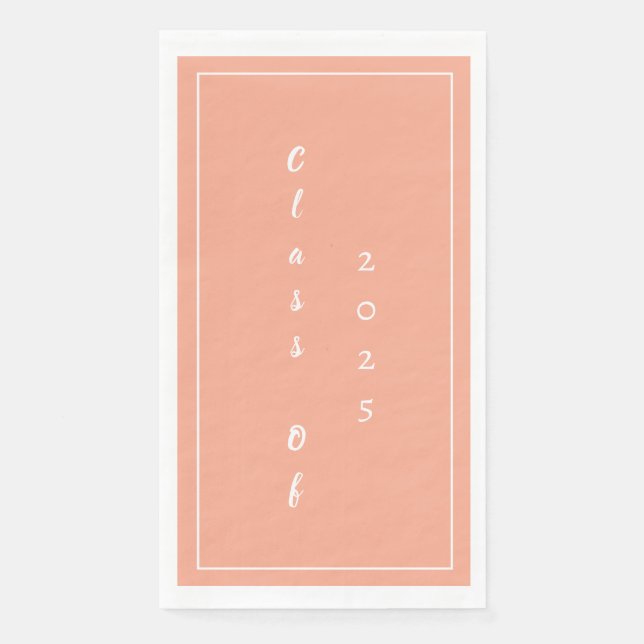 Studentenklasse 2025 Pink Peach Serviette (Vorderseite)