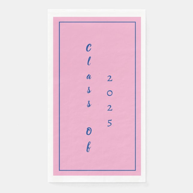 Studentenklasse 2025 Rosa Blau Serviette (Vorderseite)