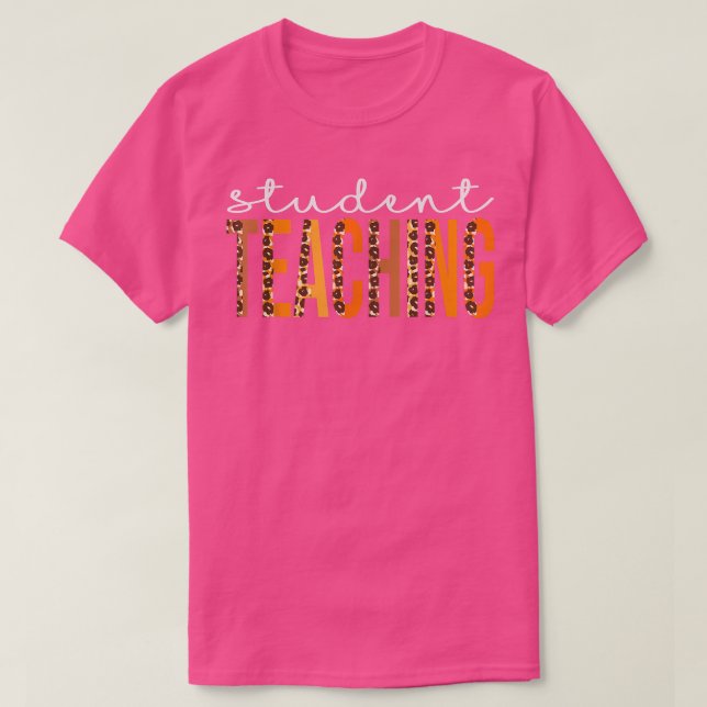 Studentenleopard Squad Niedlich Herbst Herbst Herb T-Shirt (Design vorne)