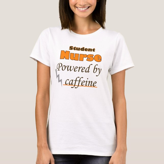 Studentennahrung mit Koffein T-Shirt (Vorderseite)