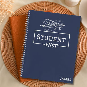 Studentenpilot Cessna Flugzeug Wolken Individuelle Notizbuch