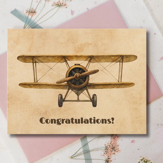 Studentenpilot Erste Einzelflugzeug-Glückwunsch Vi Postkarte (Von Creator hochgeladen)