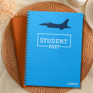 Studentenpilot F-16 Falcon Airplane Blue Custom Notizblock