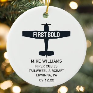 Studentenpilot First Solo Flugzeug Custom XMAS Keramik Ornament