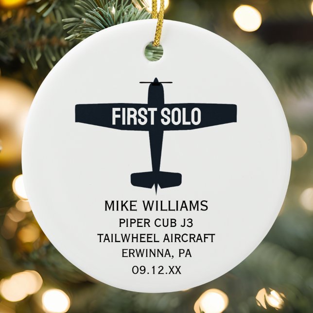 Studentenpilot First Solo Flugzeug Custom XMAS Keramik Ornament (Von Creator hochgeladen)