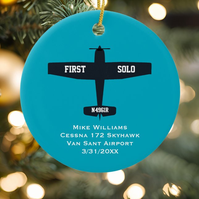 Studentenpilot First Solo Flugzeug Custom XMAS Keramik Ornament (Von Creator hochgeladen)